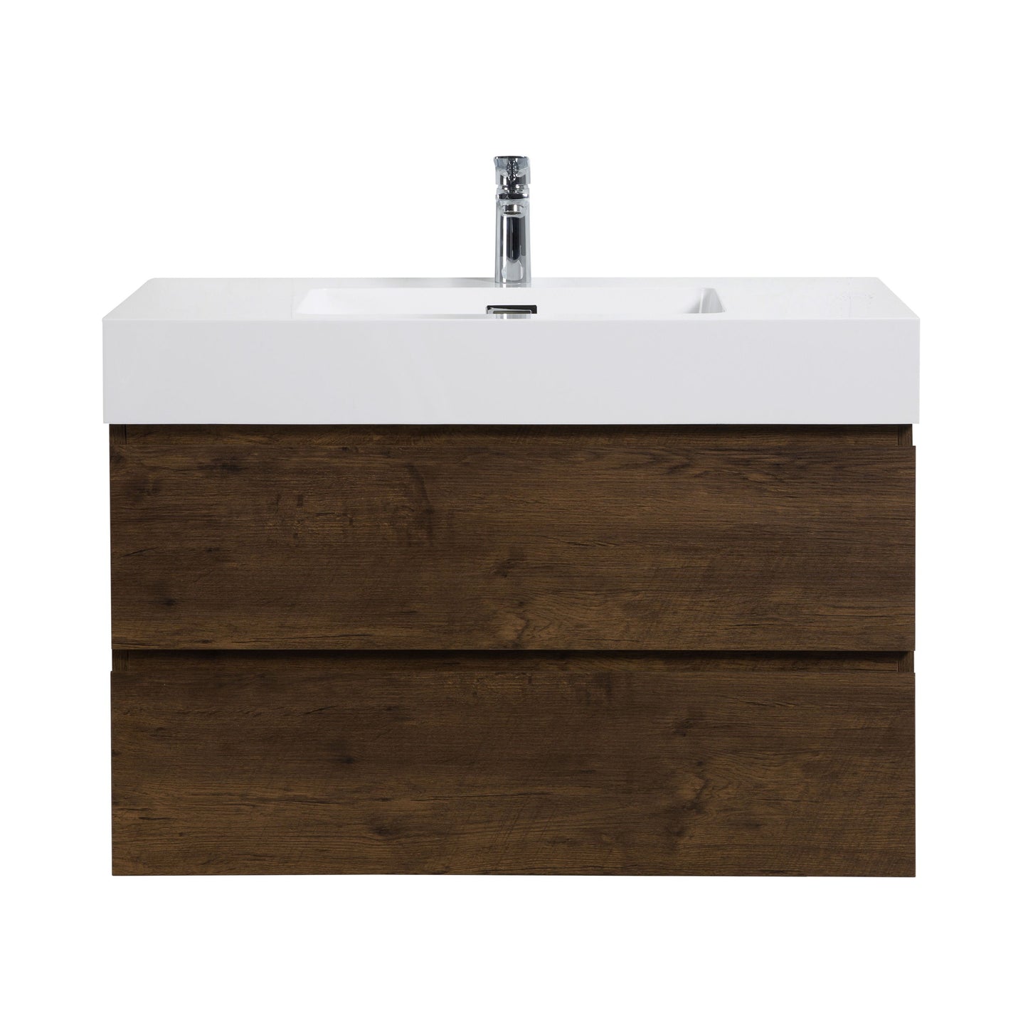 Alice - Bathroom Vanity Wall Mounted With Sink, Large Storage Floating Bathroom Vanity For Modern Bathroom, One-Piece Sink Basin Without Drain And Faucet