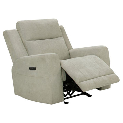 Kennett - Chenille Upholstered Power Recliner Chair Coaster Fine Furniture