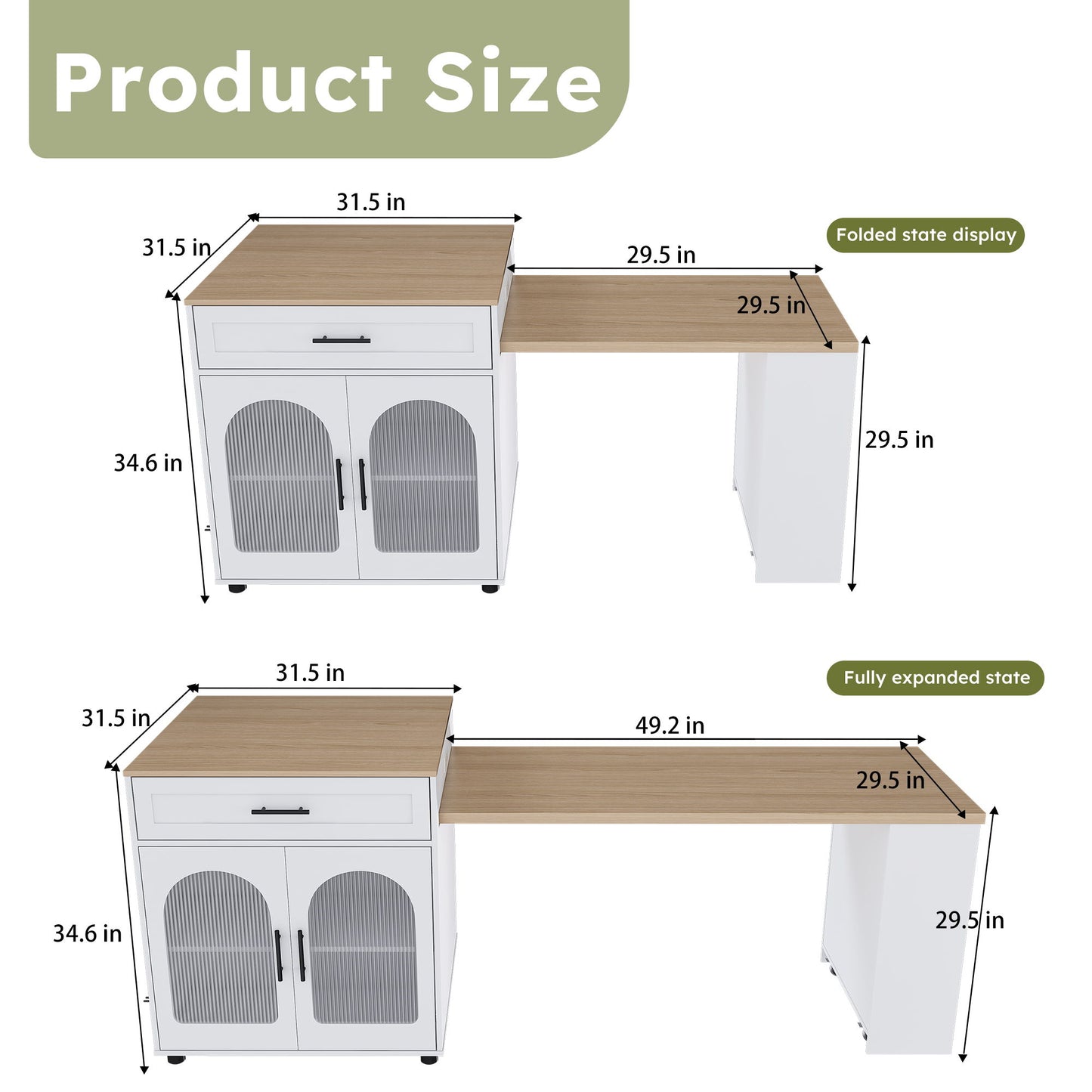 Expandable Kitchen Island With Power Outlet Home Essentials