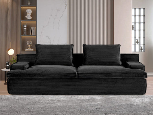 Nimbus - Oversized Full Foam 4 Seater Couch For Living Room Upholstered In Soft Corduroy, Wide Armrests US Pride