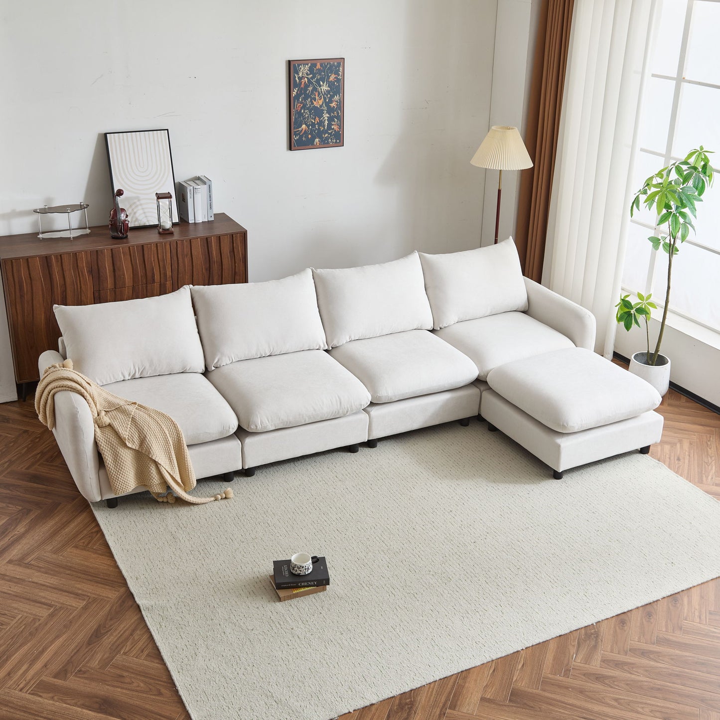 Oversize Modular Free Combination Sectional Sofa Couch With Ottoman For Living Room Noble House