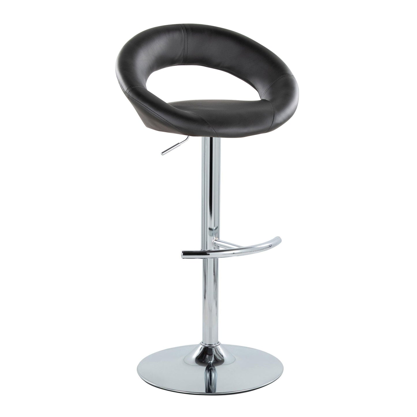 Posh - Contemporary Adjustable Barstool With Swivel With Rounded T Footrest (Set of 2) Lumi Source