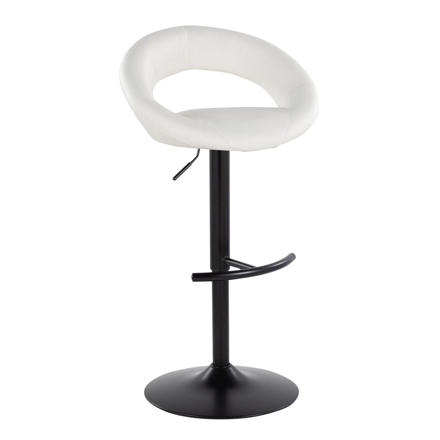 Posh - Contemporary Adjustable Barstool With Swivel & Rounded T Footrest (Set of 2) Lumi Source