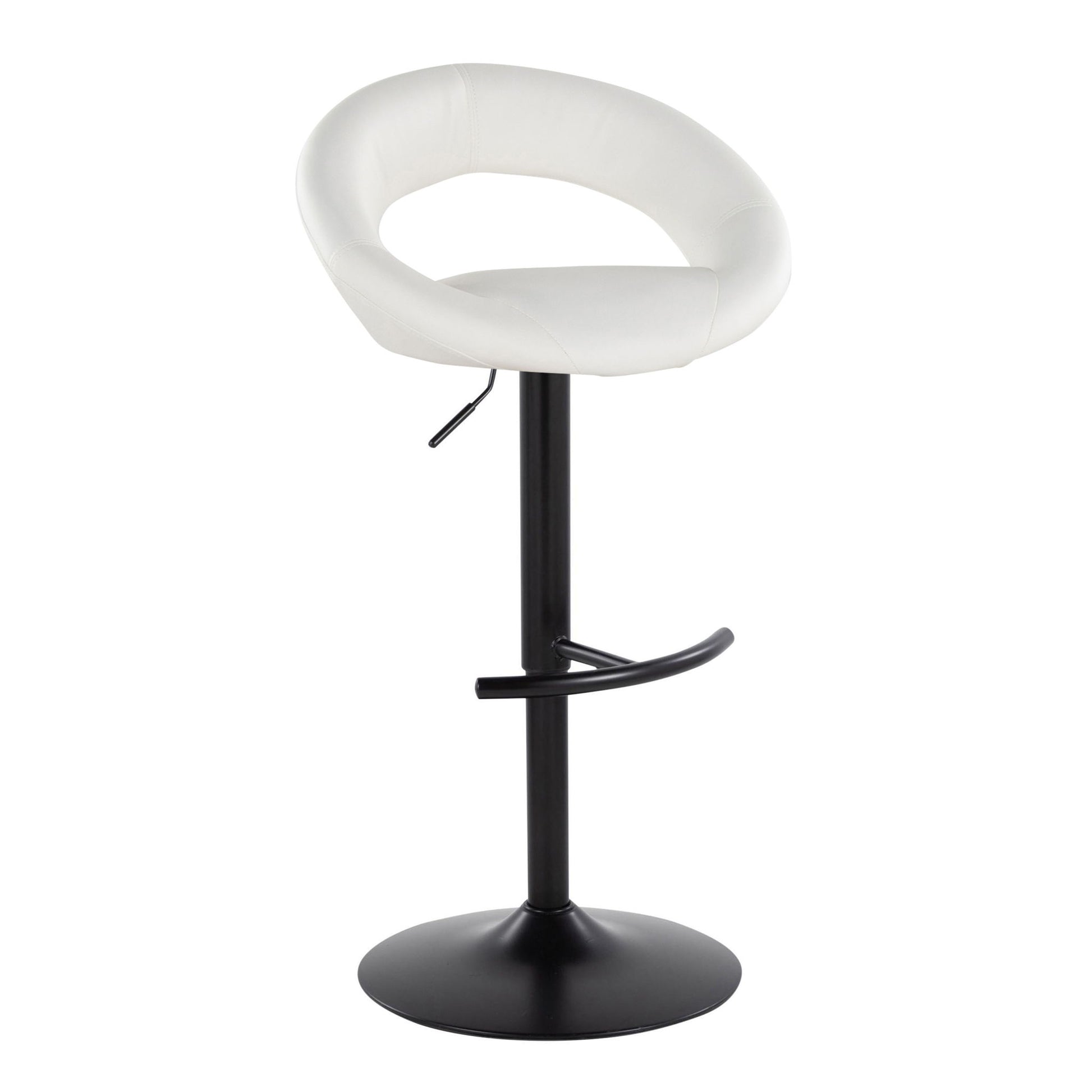 Posh - Contemporary Adjustable Barstool With Swivel & Rounded T Footrest (Set of 2) Lumi Source