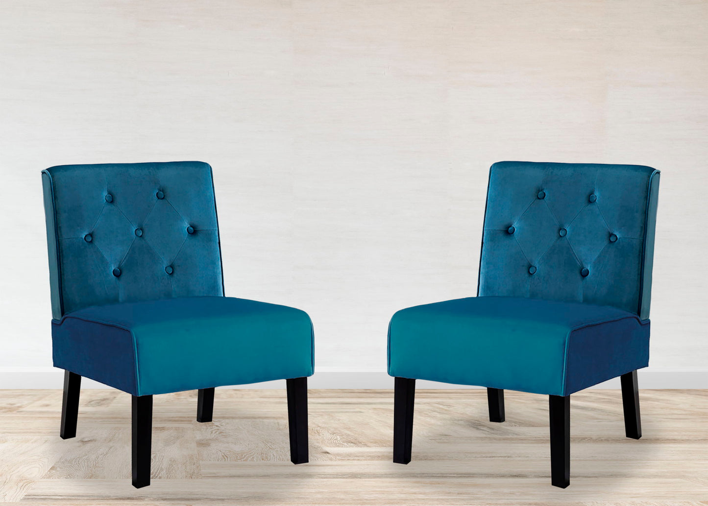 Reese - Living Room Armless Button Tufted Pattern Accent Chair (Set of 2) US Pride