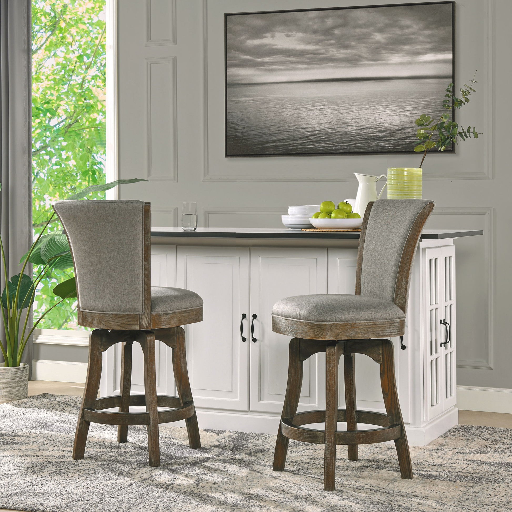 Henry - Armless Swivel Counter Height Bar Stool Jennifer Taylor Home