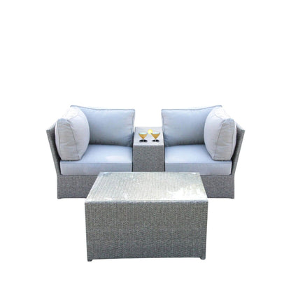 Comfortable Modern Patio Rattan Sectional Set With Cushions LSI Patio Furniture