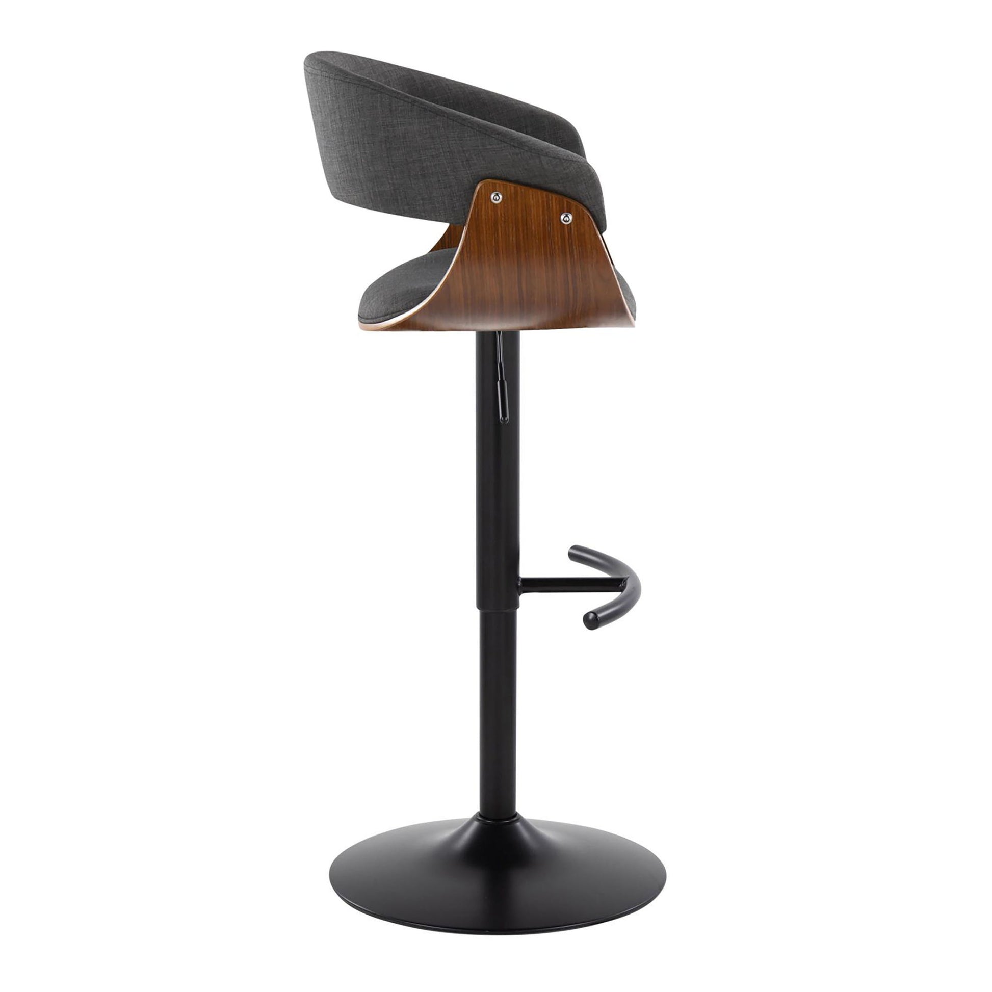 Vintage Mod - Mid Century Modern Adjustable Height Barstool With Swivel & Rounded T Footrest (Set of 2) Lumi Source