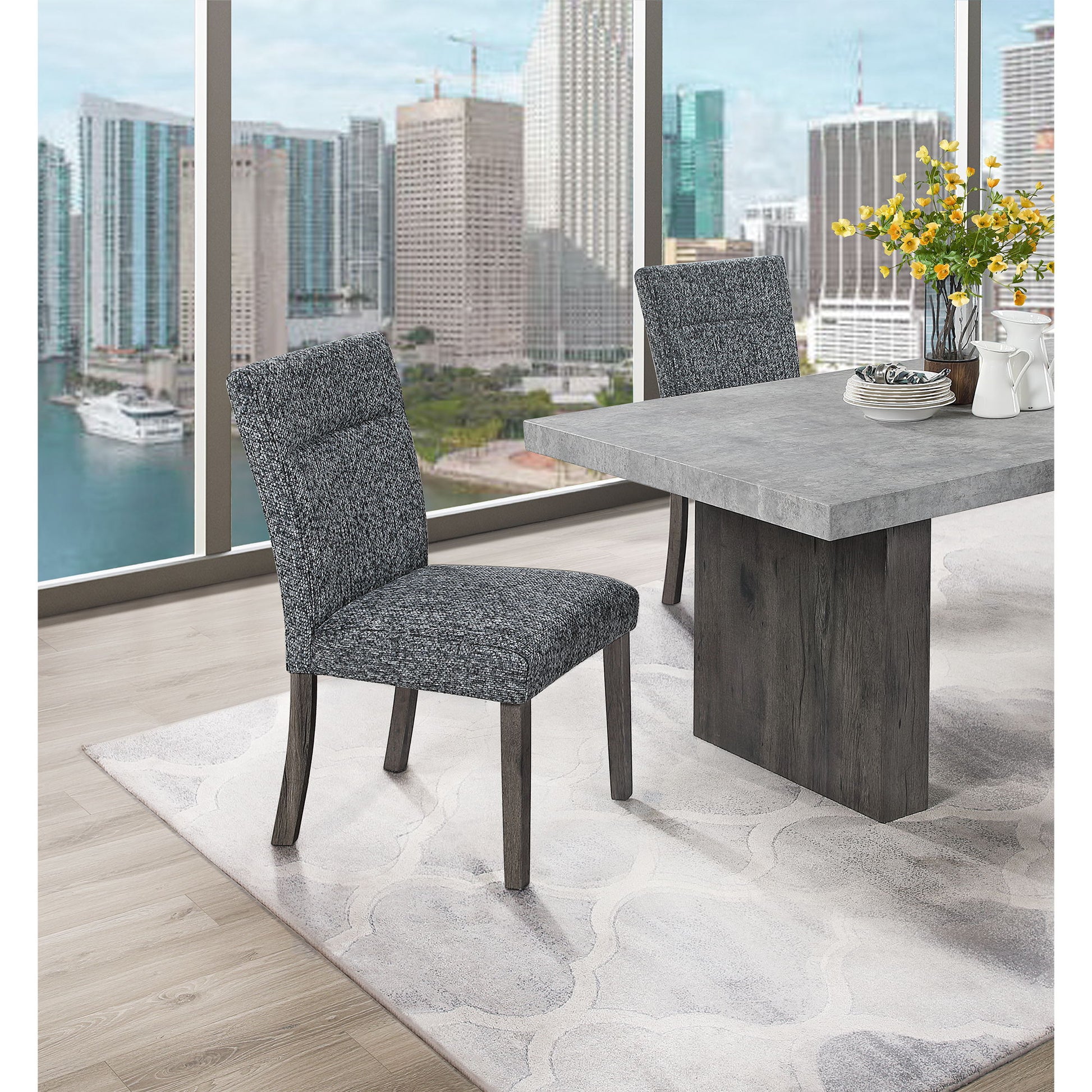 Sharon - Dining Chair With Extended Back (Set of 2) - Gray Global Furniture USA