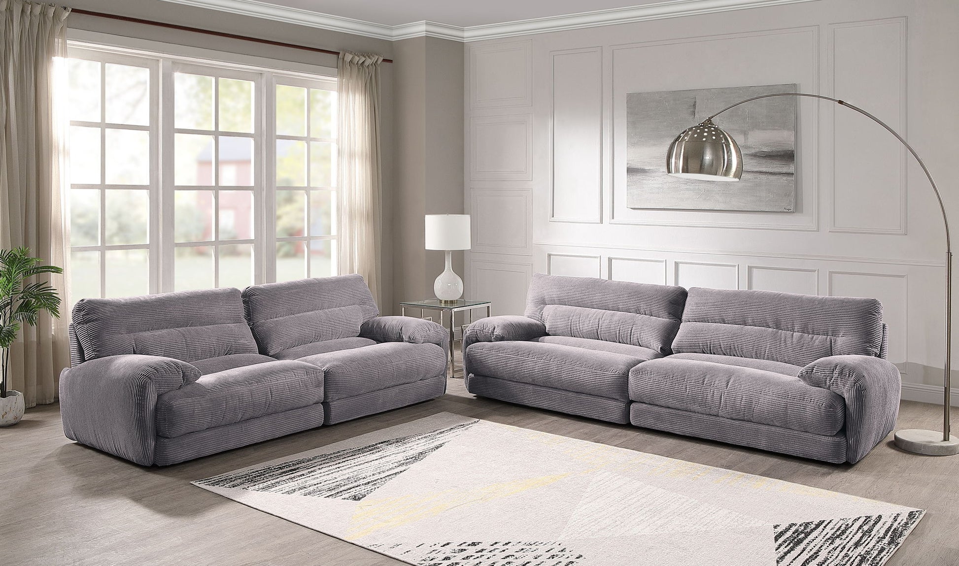 Cadenza - Corduroy 2 Piece Living Room Set - Gray Acme