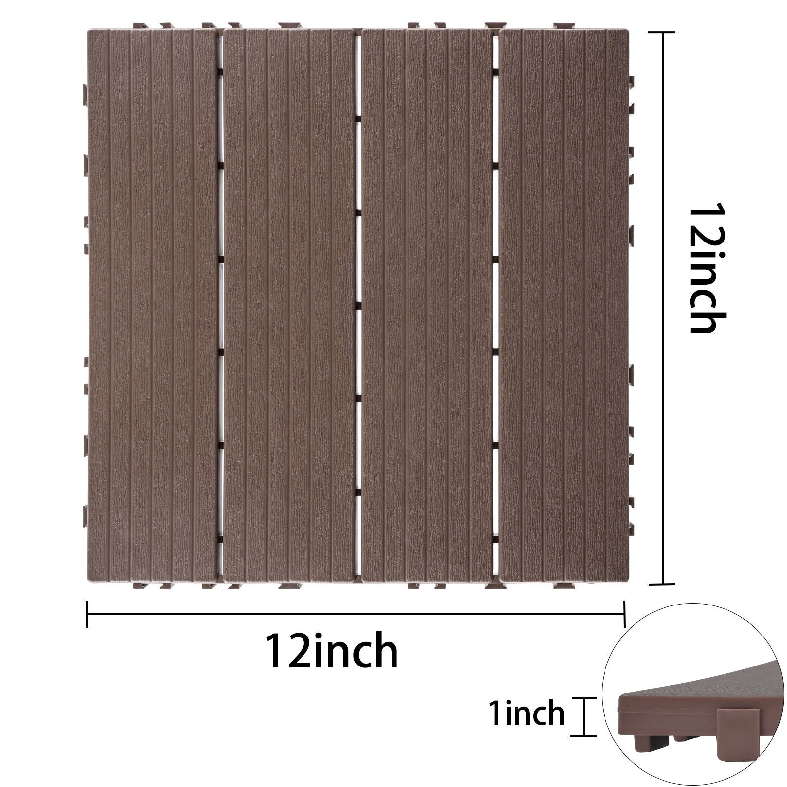 Plastic Interlocking Deck Tiles, Patio Flooring Outdoor Waterproof All Weather Use Daily Nest