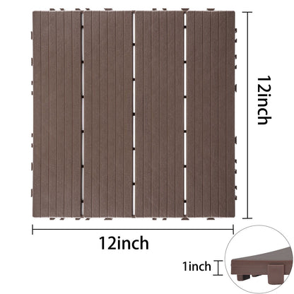 Plastic Interlocking Deck Tiles, Patio Flooring Outdoor Waterproof All Weather Use Daily Nest
