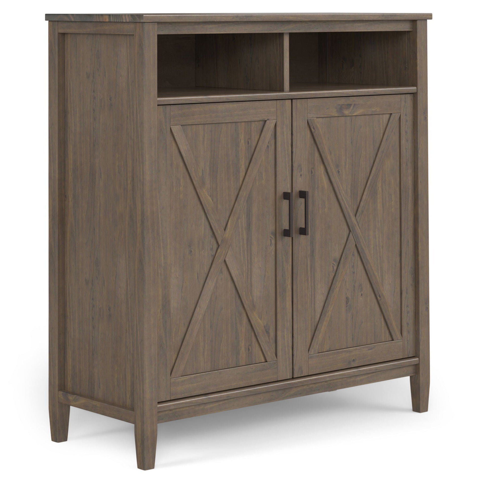 Ela - Medium Storage Cabinet - Smoky Brown Simpli-Home
