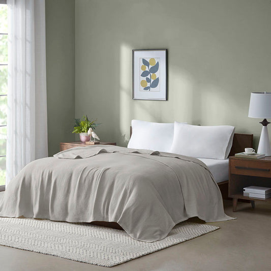 Freshspun Basketweave - Blanket - Gray Madison Park