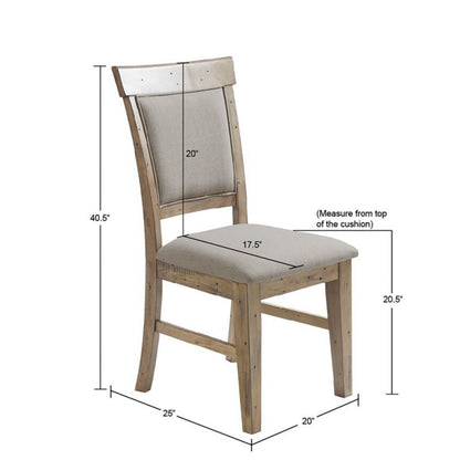 Dining Side Chair With Cushioned Seats And Backs (Set of 2) - Cream / Gray JLA