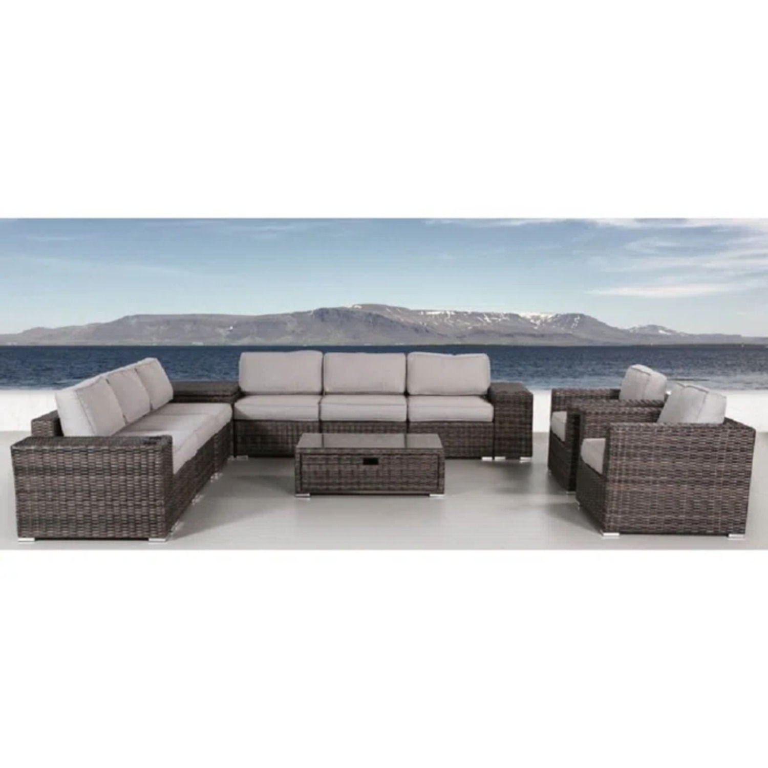 Stylish Rattan Wicker Person Seating Group With Premium Sunbrella Cushions Perfect For Outdoor Entertaining LSI Patio Furniture