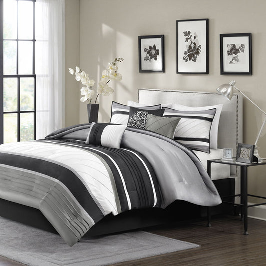 Blaire - Queen Piece Comforter (Set of 7) - Gray Madison Park