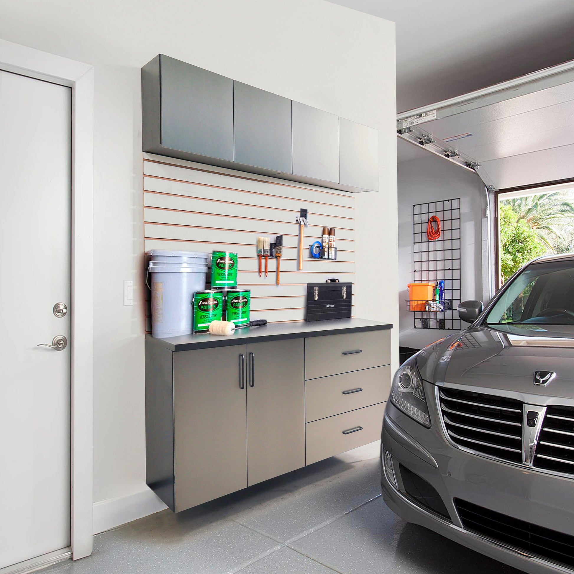 Astro Series - Garage Cabinet Set C With Soft Closing Drawers - Metallic Gray Daily Nest