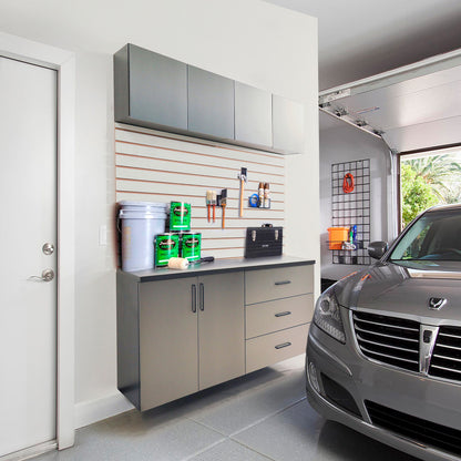 Astro Series - Garage Cabinet Set C With Soft Closing Drawers - Metallic Gray Daily Nest