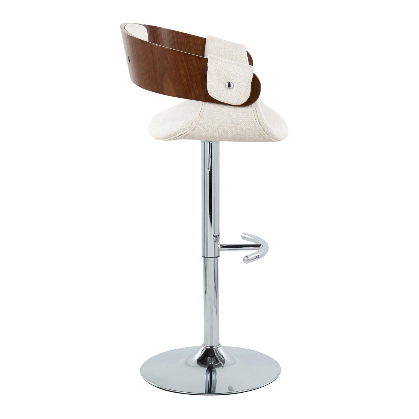 Elisa - Mid Century Modern Adjustable Barstool With Swivel With Rounded T Footrest (Set of 2) Lumi Source