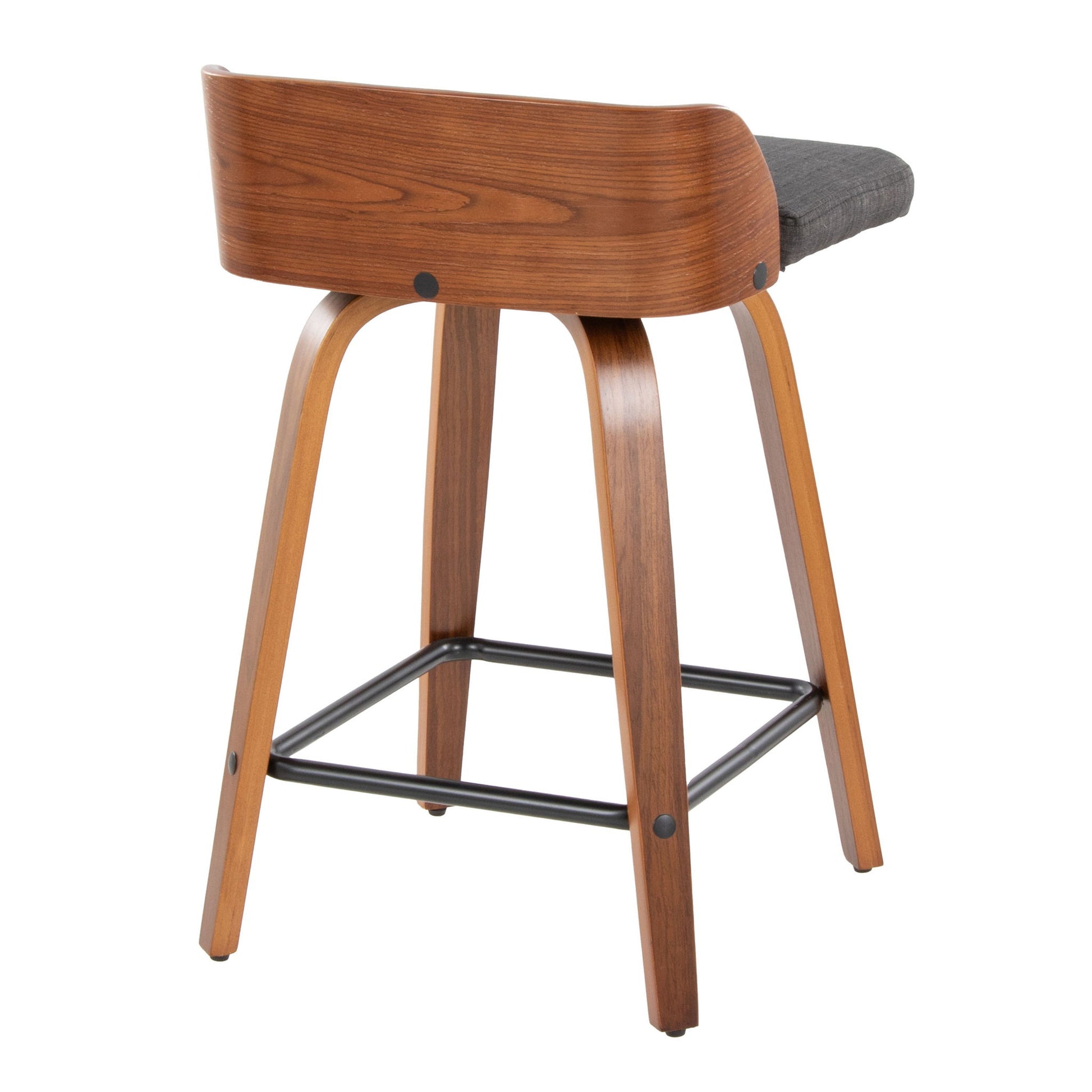 Maya - Mid Century Modern Fixed Height Counter StoolSwivel And Square Footrest (Set of 2) Lumi Source