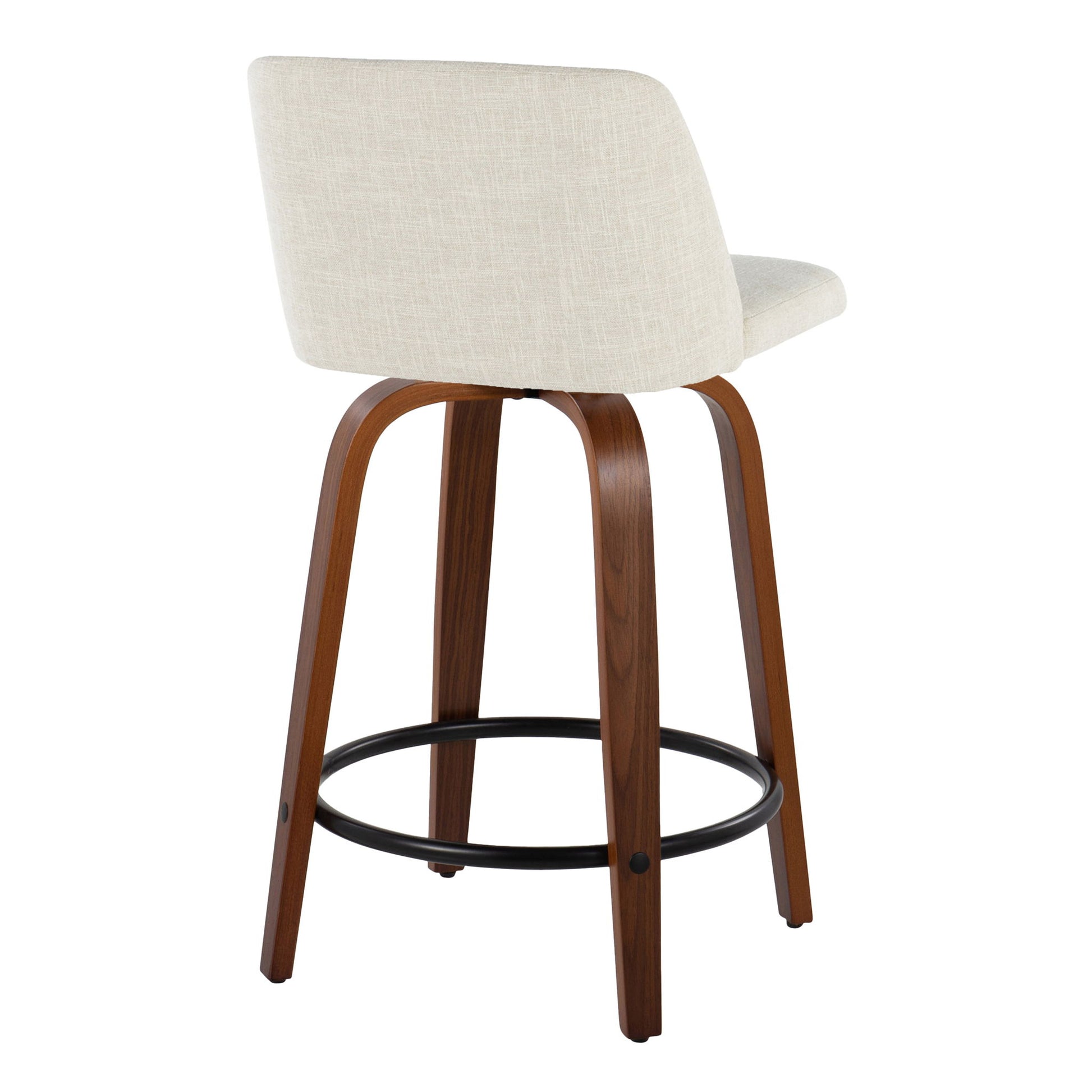 Toriano - Contemporary Fixed Height Counter Stool Swivel With Round Footrest (Set of 2) Lumi Source