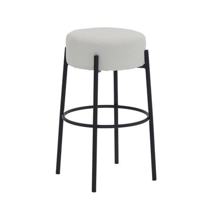 Round High Bar Stools (Set of 2), Contemporary Upholstered Dining Stools For Kitchens, Coffee Shops And Bar Stores Home Essentials