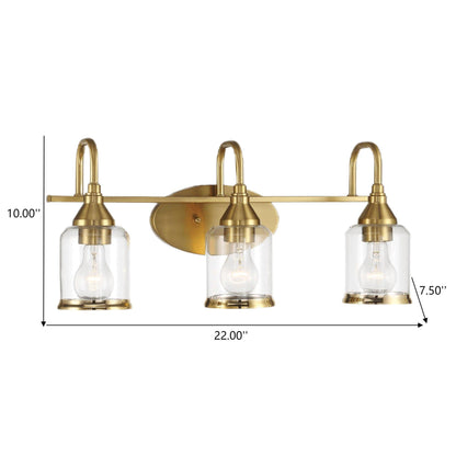 Twilight - 3 Lights Brush Contemporary Vanity Light - Clear / Gold Ashcroft Furniture