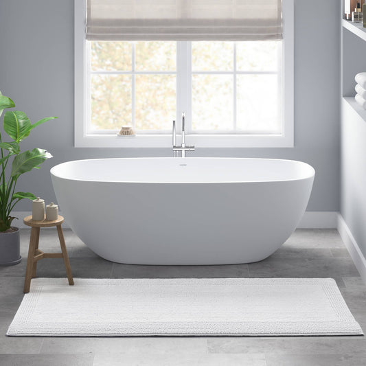 Splendor - 17" x 24" Tufted Reversible Bath Rug - White Madison Park Signature