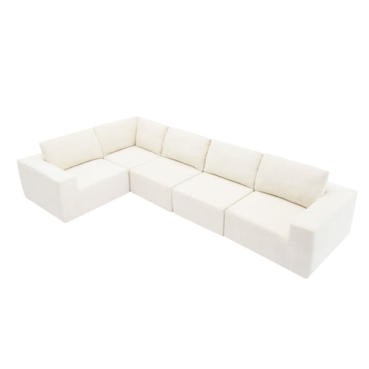 Modular Sectional With Wide Seat Free Combination L Shaped Couch Set Cloud Upholstered Minimalist Boneless Sofa Luxe & Co.