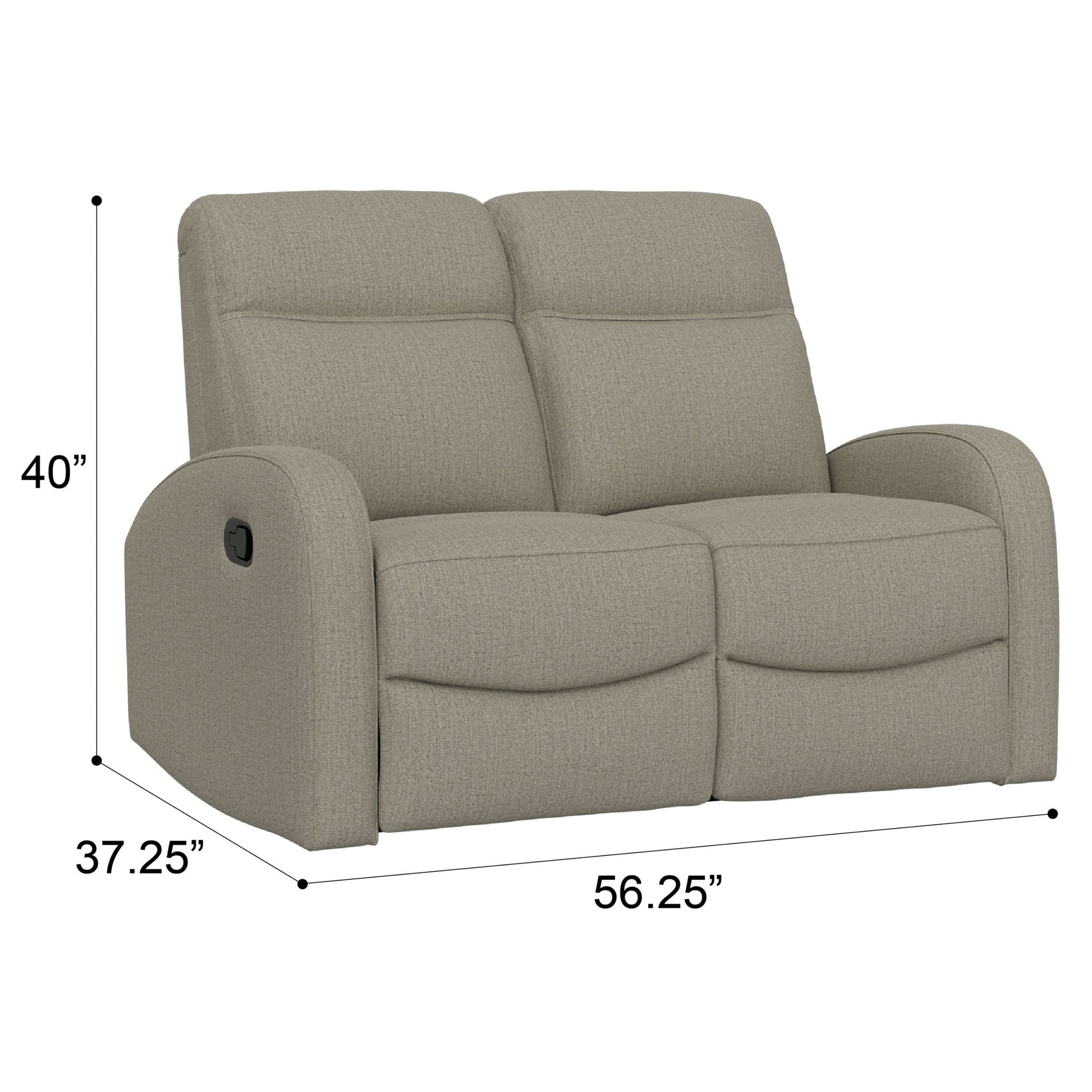Manual Reclining Loveseat With Dual Seating Support For Living Room Emerald Home