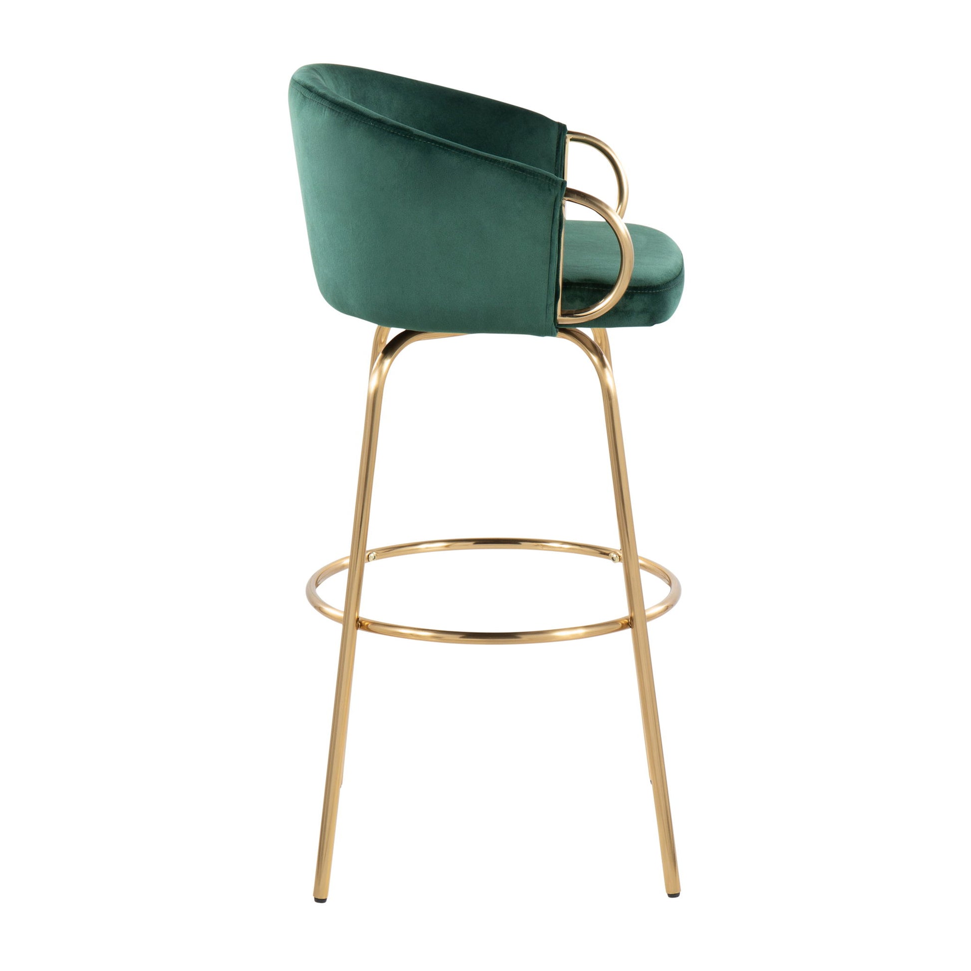 Claire - Contemporary / Glam Fixed Height Bar Stool (Set of 2) Round Footrest (Set of 2) Lumi Source