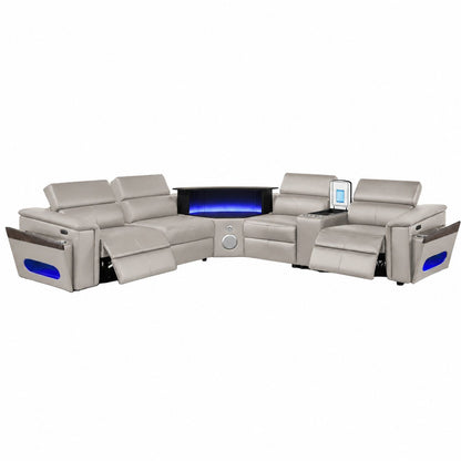 Nova - Sectional With Bluetooth Speaker, LED And Lifting Wine Cabinet Matrix Furniture Group