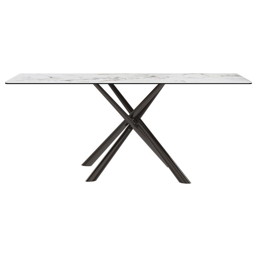 Carvell - Rectangular Sintered Stone Dining Table - Mirage White Coaster Fine Furniture