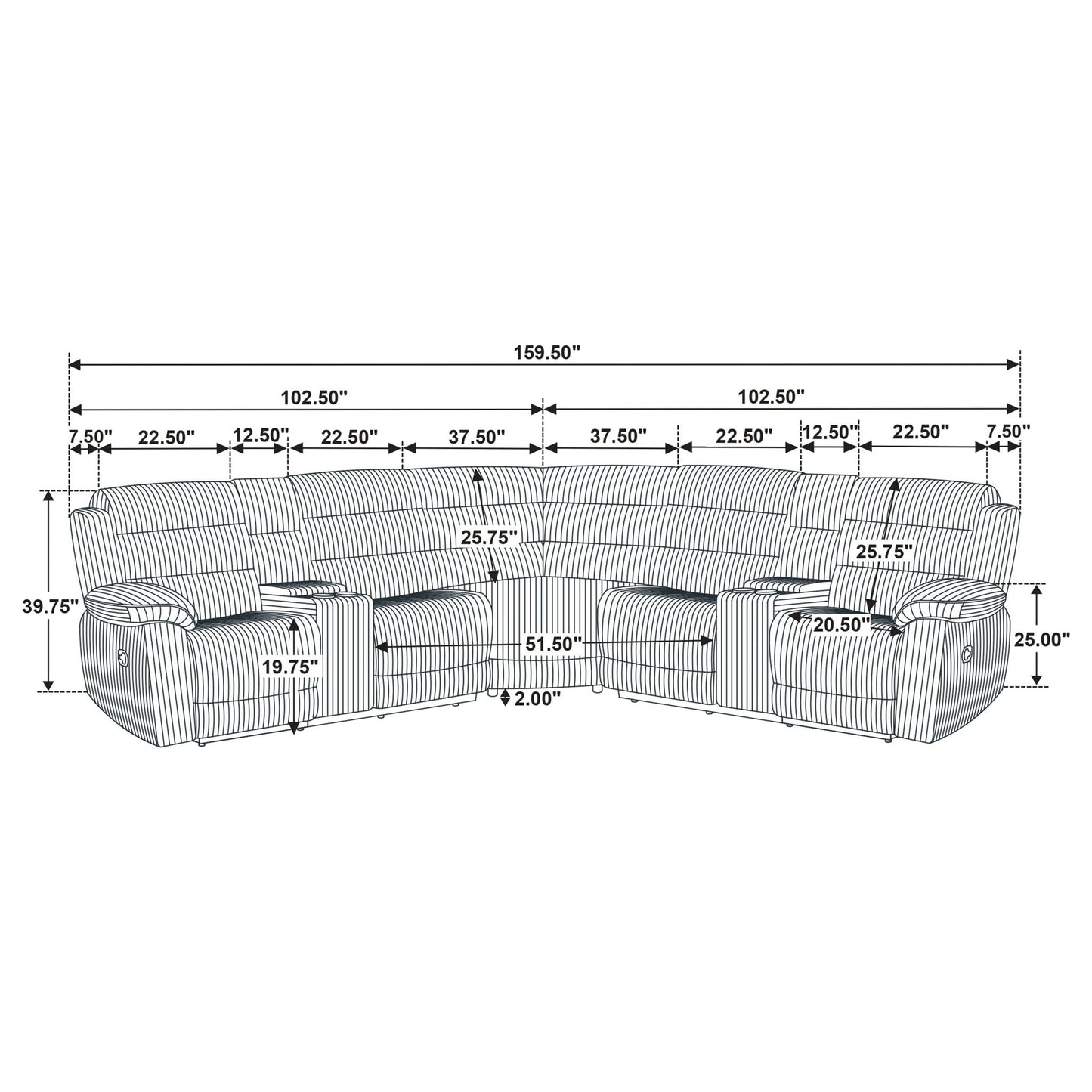 Kendra - Reclining Sectional Sofa Furniture Max