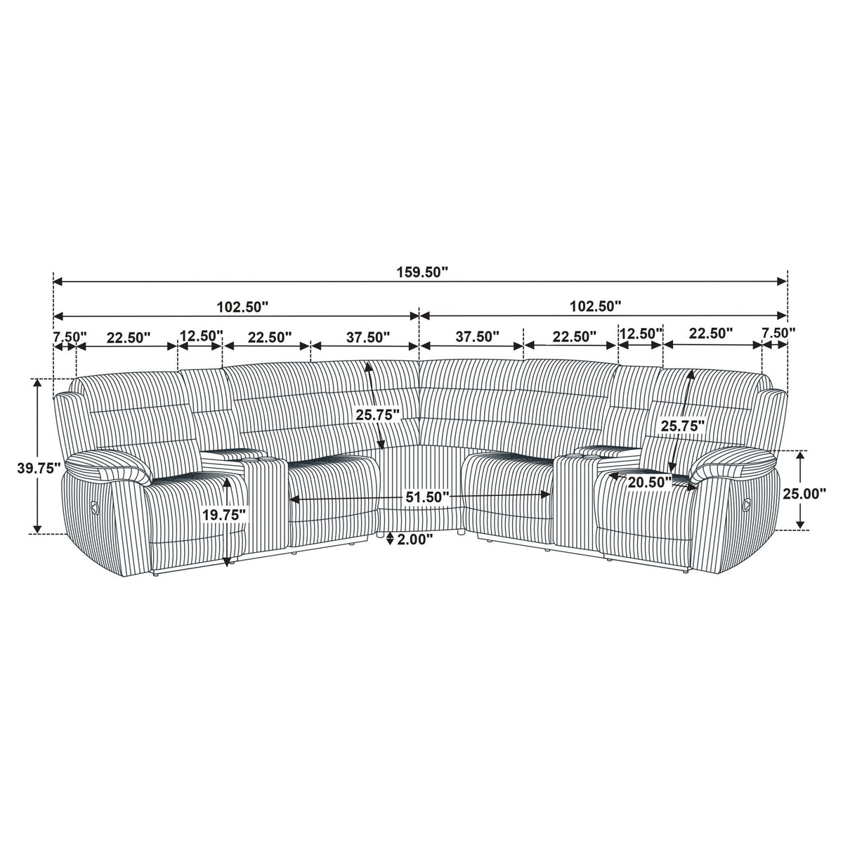 Kendra - Reclining Sectional Sofa Furniture Max