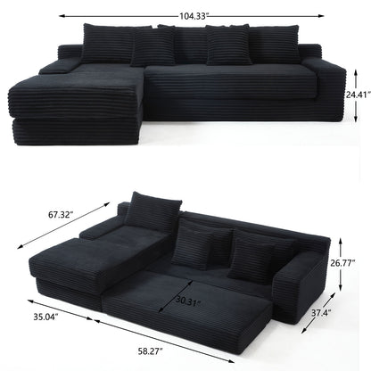 Modern L - Shaped Sectional Couch With Memory Foam Home Essentials