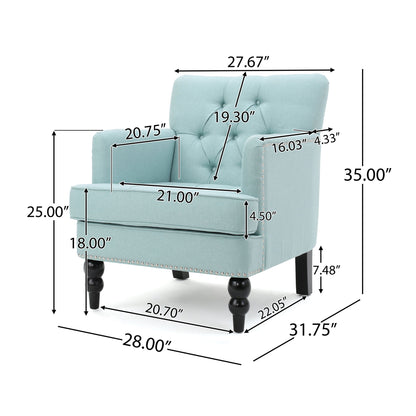 Harrison - Tufted Club Chair With Button Tufted Back And Birch Wood Legs Noble House