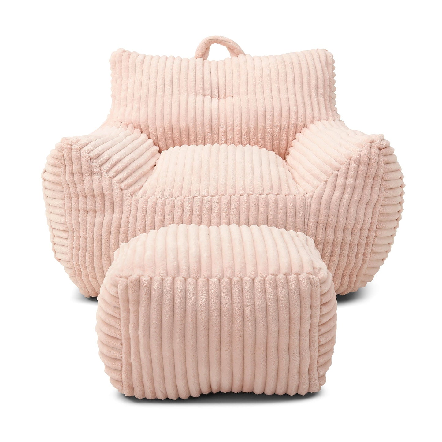 Giant Plush Bean Bag Chair With Armrests And Footstool Home Essentials