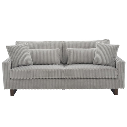 Modern Loveseat Sofa With 4 Pillows Noble House