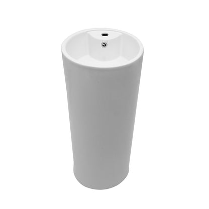 15" Pedestal Sink With Space Saving Design, Smooth Non Porous Surface For Powder Rooms - White Daily Nest