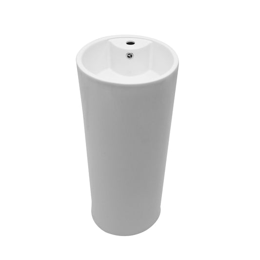 15" Pedestal Sink With Space Saving Design, Smooth Non Porous Surface For Powder Rooms - White Daily Nest