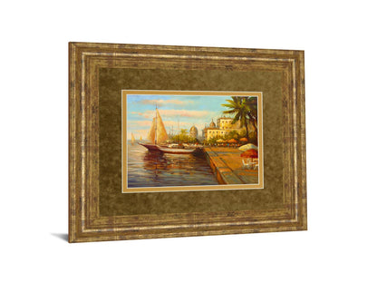 Santo Domingo Harbor By Bulo - Framed Print Wall Art - Orange