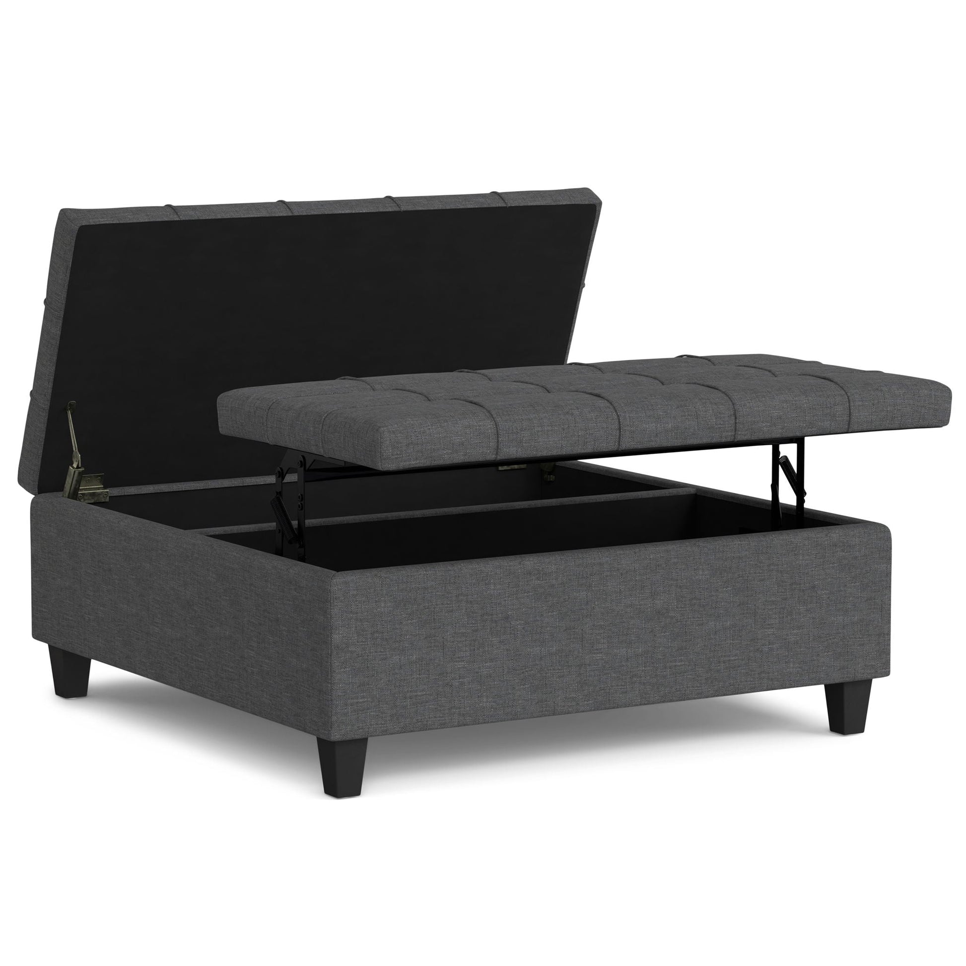 Harrison - Upholstered Coffee Table Storage Ottoman Simpli-Home