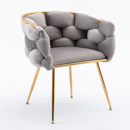 Luxury Modern Simple Leisure Velvet Single Sofa Chair Bedroom Lazy Person Household Dresser Stool Manicure Table Back Chair Home Essentials