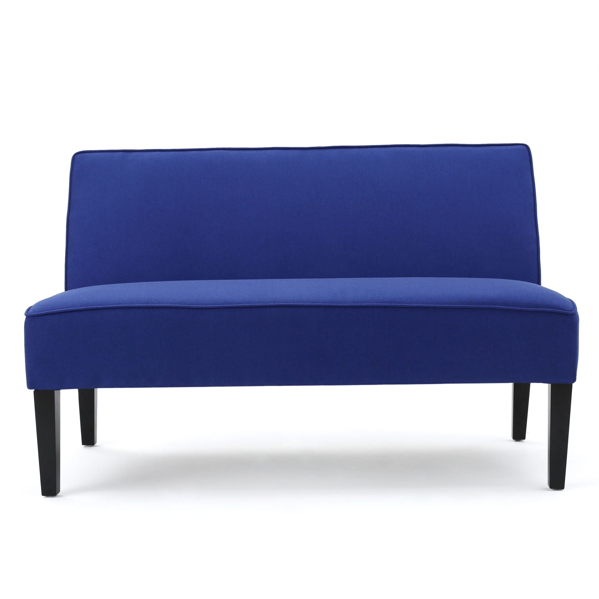 Contemporary Loveseat With Upholstered Fabric And Birch Wood Legs Noble House