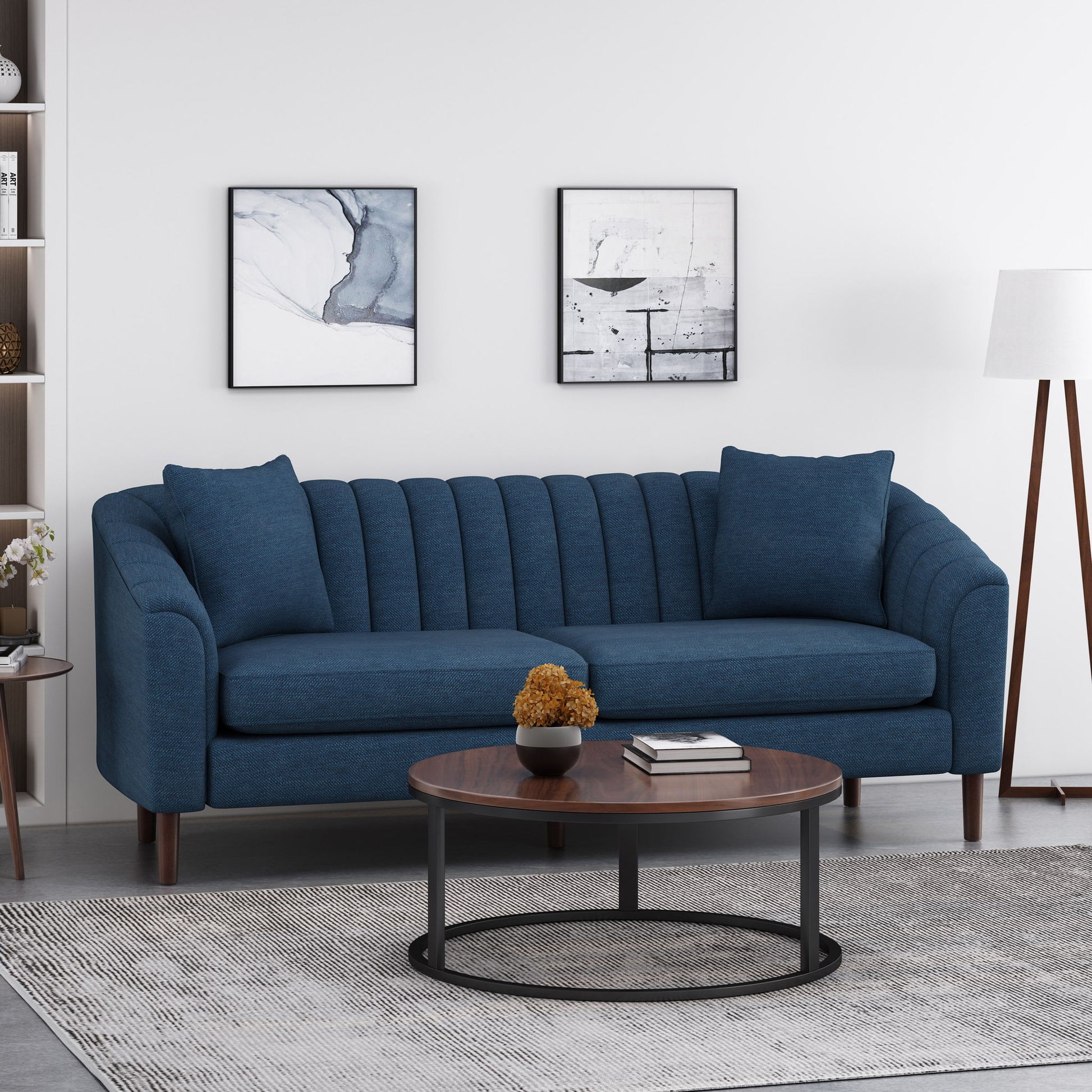 Contemporary 3 Seater Sofa With Accents Noble House