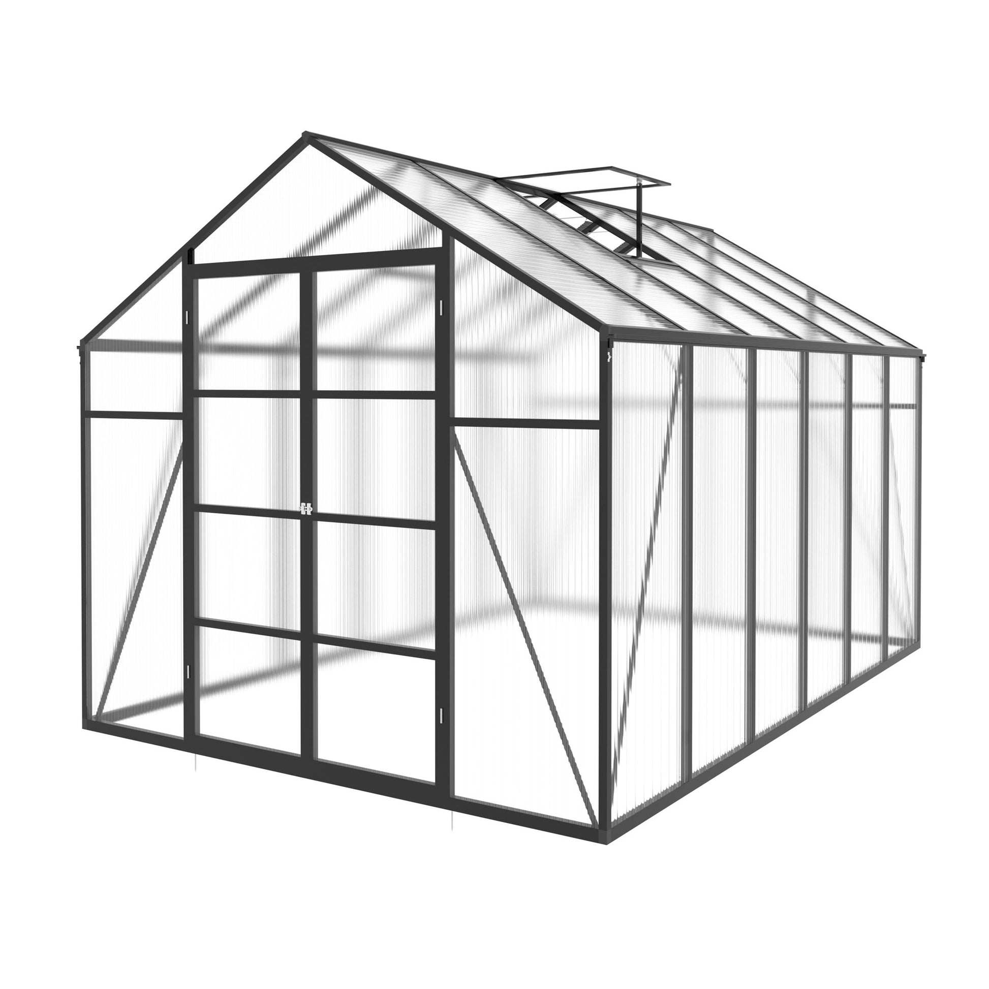 Gain Height Windproof Aluminum Greenhouse With Raised Base Daily Nest
