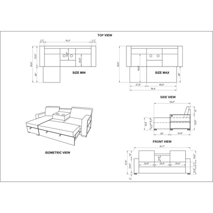 Terrence - Pull Out Sofa Bed - Dark Gray Global Furniture USA