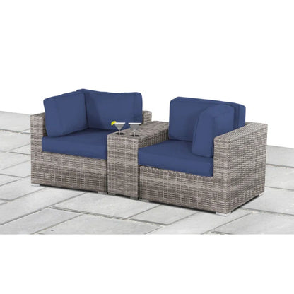 Handcrafted Outdoor Loveseat With Wicker Seating LSI Patio Furniture
